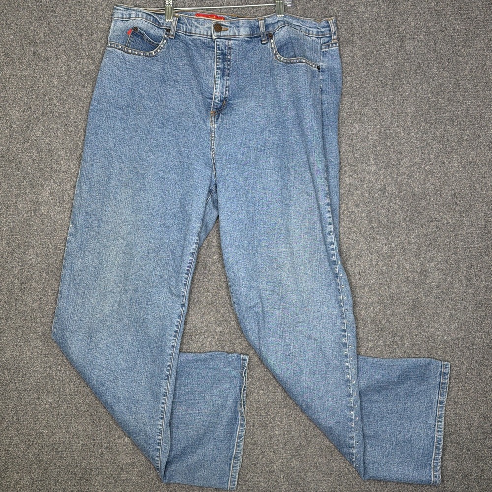 NYDJ Jeans Womens 22 W Tummy Tuck Jeans Rhinestone Jewel Embellished Bootcut